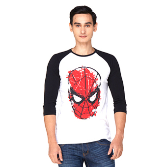 Marvel Captain America Marvel Civil War Marvel Spiderman T-Shirt Raglan - Putih