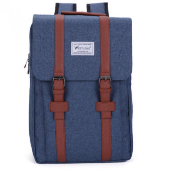 QQ Leisure backpack Oxford cloth waterproof Dark blue - intl