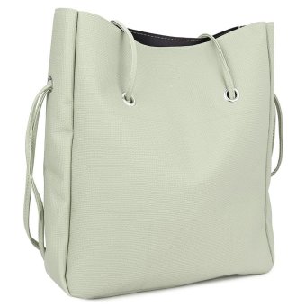 Guapabien Stylish 2pcs PU Leather Pure Color Multifunctional Strap Women Bucket Bag - intl