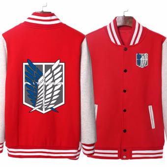 Fancyqube New Chic High Quality boys cartoon manga anime attack on Titan spring and autumn long sleeve full baseball fashion noctilucentes Jackt Red - intl
