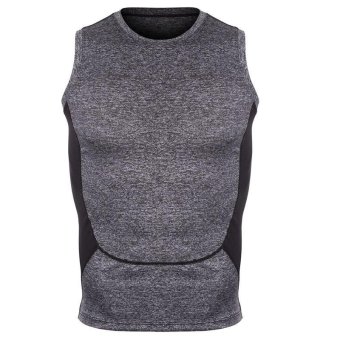 Jiayiqi Men Gym Sports Sleeveless Tank Tops Running Vest Singlets Grey - intl