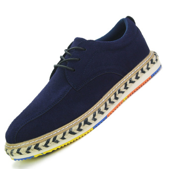 Seanut Men's Casual Flat Shoes Skater Shoes(Blue)