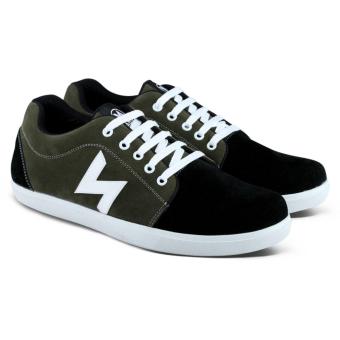 Distro VD 103 Sepatu Kets Sneakers dan Kasual Pria - Olive hitam