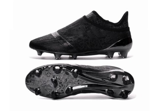 X16+ Purechaos FG AG Soccer Shoes NO Shoelaces 2016 Football Shoes Men's Non-slip Newest Trending Style New Style Elastic Fantastic Sole Black - intl