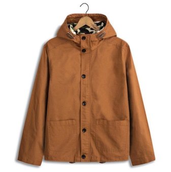 Men's Autumn/ Spring Slim Trench Sport Casual Coat Long Jacket Overcoat Outwear Orange