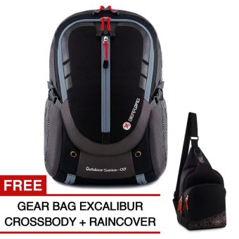 Gear Bag - Cyborg X23 Backpack - Black Grey + Raincover + FREE Gear Bag Excalibur Crossbody