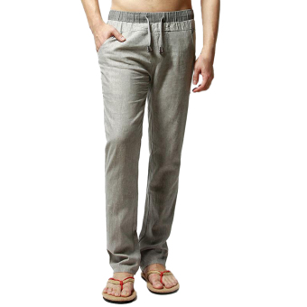 EOZY Korean Style Brand New Fashion Men Male Leisure Summer Beach Outdoor Trousers Casual Pants (Grey)