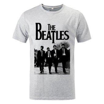 Cosplay Pria The Beatles Budaya T-Shirt-Nya(Abu-Abu)