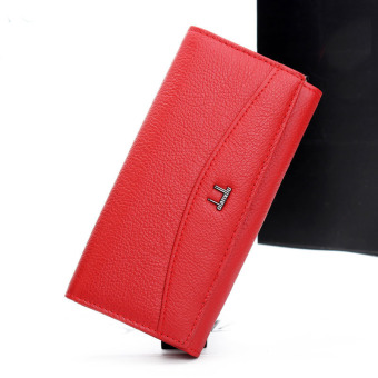 Women Wallet Brand Design Genuine Leather Red Color - intl