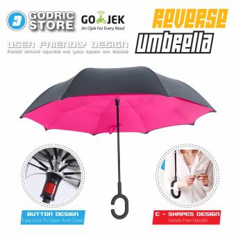Kazbrella Payung Terbalik / Reverse Umbrella Gagang C - Pink Tua
