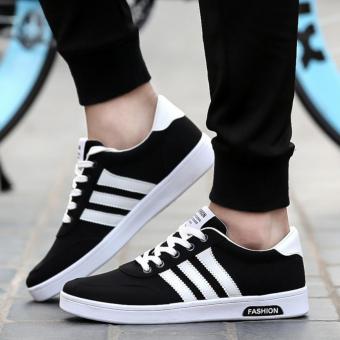 QQ The new low to help casual sports canvas shoes Black - intl