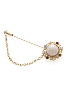 1901 Jewelry Flower Pin Brooch 1243 - Bros Wanita - Gold