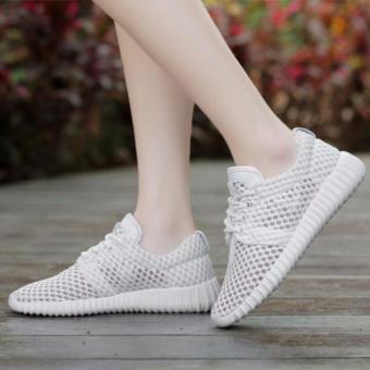 Women Athletic Breathable Mesh Sneakers Trainers Running Casual Shoes White - intl