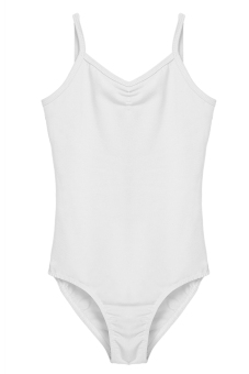 Cyber Arshiner Girl's Slim Solid Classic Camisole Leotard (White)