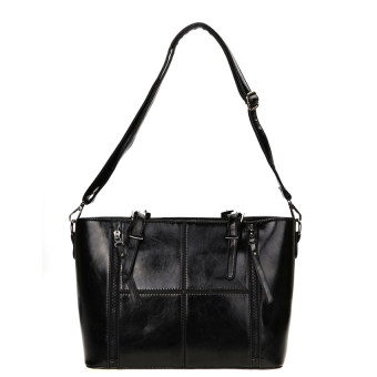 V SHOW Women Genuine Leather Bag Famous Brands Handbags(Black) - intl