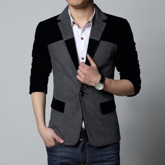 Jas Blazer - New Fashion Style Blazer Combination - Grey Black