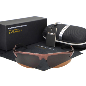 Outdoors Sports Sunglasses Men Polarized Rectangle Sun Glasses Brown Color Brand Design (Intl) - intl
