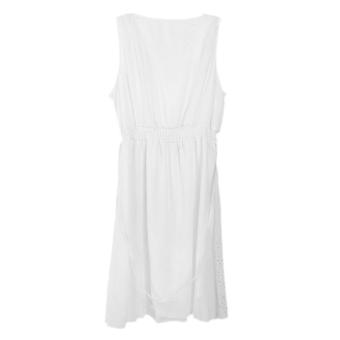 Ladies summer dress beach Cocktail Dress Chiffon Mini Dress New (White) - Intl - intl