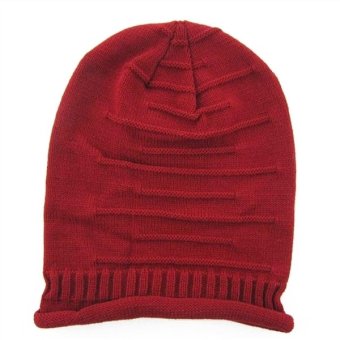 Fashion Slouch Beanie Ribbed Skull Cap Snowboard Hat Winter Hat (Red) - Intl