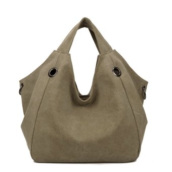 360DSC Fashion Special Design Large Capacity Canvas Women Tote Handbags Hobo Bag (Khaki)- INTL