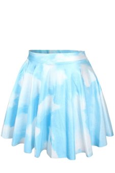 Jiayiqi Sky And Cloud Fashion Digital Printing Skirt (Cloud Blue )