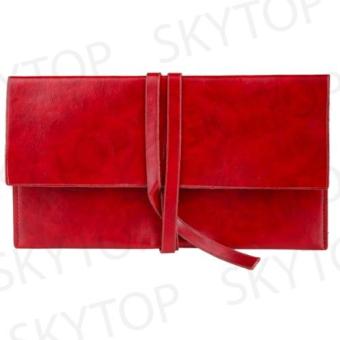 Female Leather Clutch Messenger Bag Tas Pesta Bahan Kulit - Wine Red