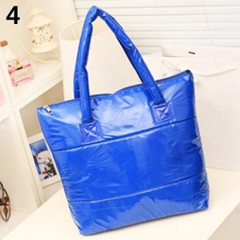 Broadfashion Women Korean Style Space Bale Cotton Tote Casual Shoulder Bag Handbag (Blue) - intl