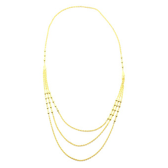 1901 Jewelry Tri Layers With Dot Necklace - Kalung Wanita - Gold