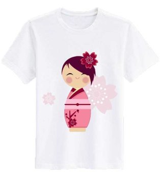Sz Graphics T Shirt Wanita/Kaos Wanita Kimono Flower/T Shirt Fashion/Kaos Wanita - Putih
