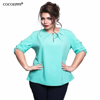 COCOEPPS Women Autumn 2017 Half Sleeve Ladies Office Shirts European Casual Women Tops Blusas Summer Shirt - intl