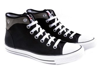 Garucci LS 1141 Sepatu Sneaker Pria - Canvas - Keren Dan Stylish (Hitam Kombinasi)