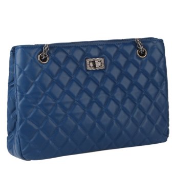 360DSC Women Love Fashion Soft PU Leather Quilting Handbag Chain Strap Shoulder Bag Crossbody Bag - Blue- INTL