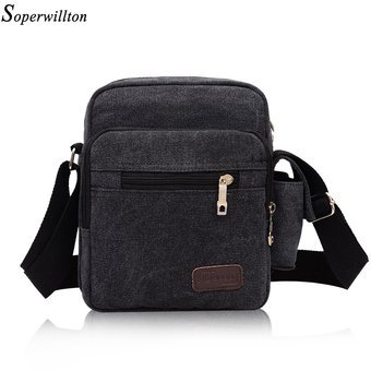 Soperwillton Hot Sale 2017 New Bag Man Canvas Solid Men's Messenger Bags Male Fashion Shoulder Bag Famous Brand Design Bags J525 - intl