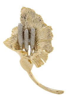 1901 Jewelry Flower Brooch 1814 - Bros Wanita - Gold