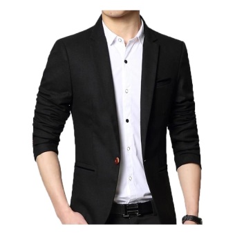 D'Blazer Jas Blazer Pria Formal Single Button Model Terkini Slim Fit Suits New Style - Kode : T-136 - Hitam