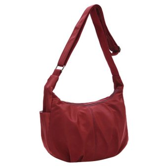 360DSC Water Resistant Nylon Dual-layer Crossbody Bag Shoulder Bag Womens Bag Lightweight Outdoor Travel Bag - Purplish Red- INTL