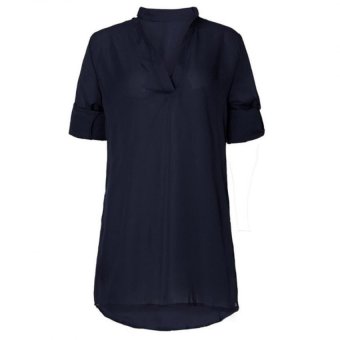 Jetting Buy Sexy Womens V-neck T Shirt OL Tops Blouse Casual Long Sleeve Chiffon Black