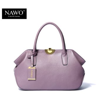 NAWO Genuine Leather Bag Woman Brand Designer Famous Leather Ladies Handbag Brand Shoulder Tote Hobo Bags-purple - intl