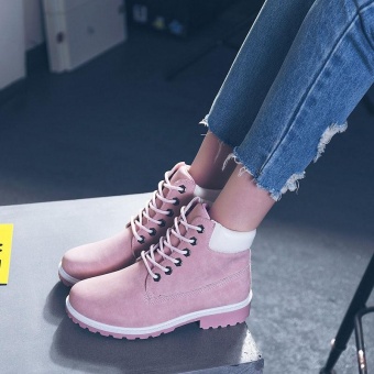 ZORO High Quality Women Boots Women's Casual Shoes, Women Fashion Motorcycle Boots, Genuine Leather Shoes (Pink) - intl