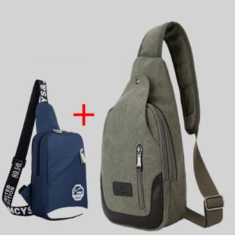 New Men's Chest Bag Leisure Messenger Bag Canvas Bag Shoulder Bag Men Bag Chest Diagonal Backpack - intl