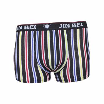 EELIC 2267-3 Warna Hitam Celana Dalam Boxer Pria Stripe Body Fit Rainbow