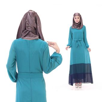 Muslim Arab islamic Middle East women robes girls dresses - Sky blue - intl