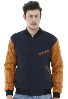 Jas Cowok Casual - Jaket Baseball Combination Style Color