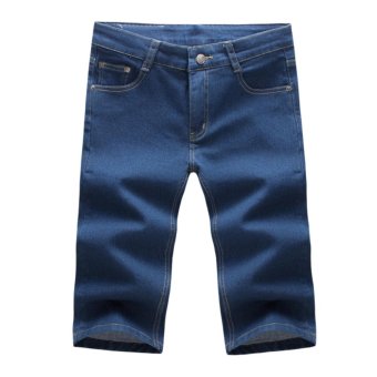 Fengsheng Cowboy Seven Pants 2017 Sumer Male Elastic Denim Capris Jeans Blue - intl