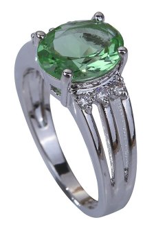 Yazilind Gemstone Silver Ring Green