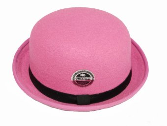 D & D Hat Collection Bowler Hat / Topi Fedora Bowler Chaplin Dewasa New Edition – Pink