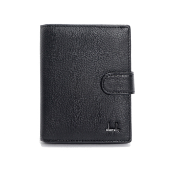 Men Wallet Brand Design Genuine Leather Black Color - intl