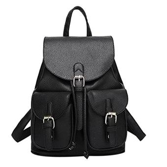Tas Fashion Women Soft Leather Lovely Backpack BP0890 BLK - Tas fashion Wanita