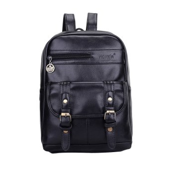 360DSC Hanxin Women Stylish Preppy Style PU Leather Backpack Shoulder Bag Travel Bag - Black- INTL