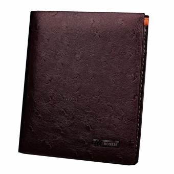 New Style Man's Cowhide Leather Short Business Wallets MWT385-3S-2 coffee - Intl